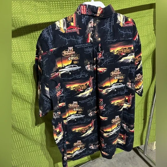 RedHead Men's Black and Orange Car Print Shirt - 4X - Picture 2 of 11